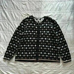 Boho knit cardigan geometric neutral cotton tog shop women’s xl chic classic